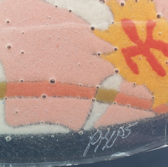 Peggy Karr Fused Glass Floral Plate - Picture 6 of 7